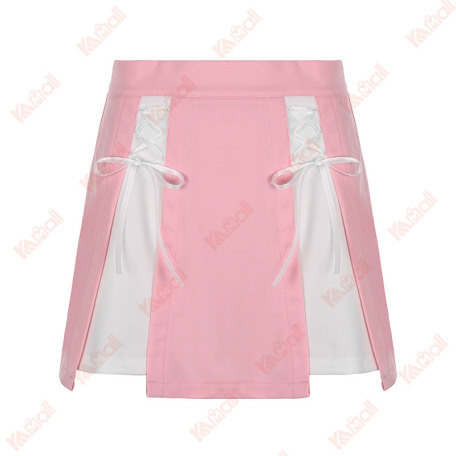 pink and white girl skirt